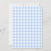Blue Gingham Bow Bunny Tea Party Third Birthday Kaart (Achterkant)