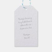 Blue Gingham Bow Cadeaulabel (Achterkant)