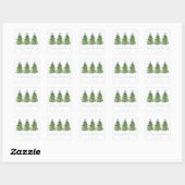 Blue Gingham Bow Christmas Tree Sticker Gift Label (Vel)