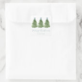 Blue Gingham Bow Christmas Tree Sticker Gift Label (Tas)