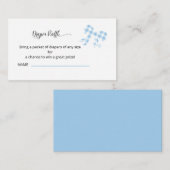 Blue Gingham Bow Diaper Raffle Enclosure Kaart (Voorkant / Achterkant)