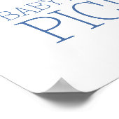 Blue Gingham Bow Stropdas Welkom Baby shower Picni Poster (Hoek)