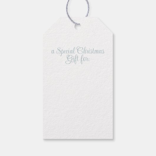 Blue Gingham Bow Wreath Gift Label Cadeaulabel (Achterkant)