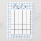 Blue Gingham Boy Baby shower Bingo Kaarten (Voorkant)