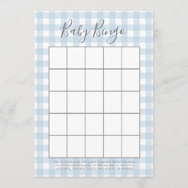 Blue Gingham Boy Baby shower Bingo Kaarten