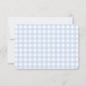 Blue Gingham Boy Baby shower Dank je wel kaart (Achterkant)