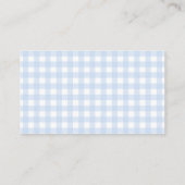 Blue Gingham Boy Baby shower Luier Raffle Kaart (Achterkant)