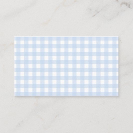Blue Gingham Boy Baby shower Luier Raffle Kaart (Achterkant)