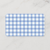 Blue Gingham Boy Baby shower Luier Raffle Ticket Informatiekaartje (Achterkant)