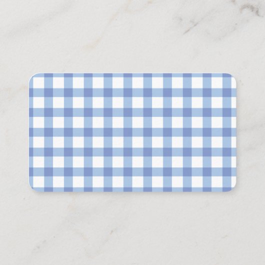 Blue Gingham Boy Baby shower Luier Raffle Ticket Informatiekaartje (Achterkant)