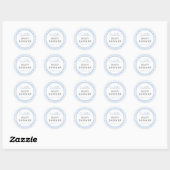 Blue Gingham Boy Baby shower Ronde Sticker (Vel)