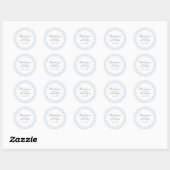 Blue Gingham Boy Baby shower Ronde Sticker (Vel)