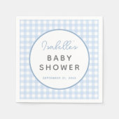 Blue Gingham Boy Baby shower Servet (Voorkant)