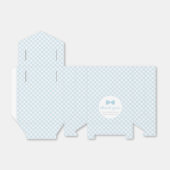 Blue gingham boy strik stropdas baby shower bedankdoosjes (Uitgevouwen)
