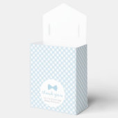 Blue gingham boy strik stropdas baby shower bedankdoosjes (Geopend)