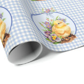 Blue Gingham Boy Verjaardag Cadeaupapier (Rol Hoek)