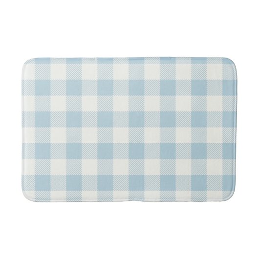 Blue Gingham Buffalo Check Coastal Badmat (Voorkant)
