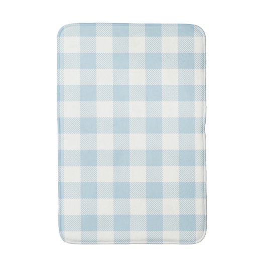 Blue Gingham Buffalo Check Coastal Badmat (Voorkant Verticaal)