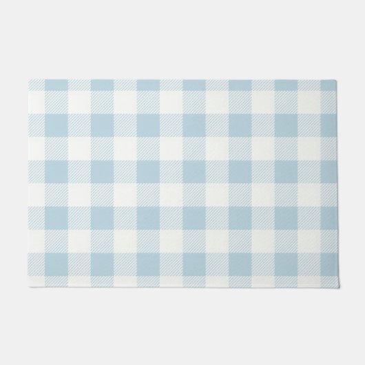 Blue Gingham Buffalo Check Coastal Deurmat (Voorkant)