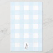 Blue Gingham Bunny Baby Predictions Game (Achterkant)