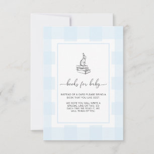 Blue Gingham Bunny Books Request Insert Kaart