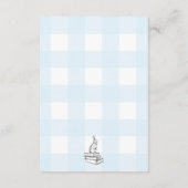 Blue Gingham Bunny Books Request Insert Kaart (Achterkant)