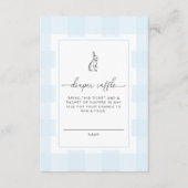 Blue Gingham Bunny Diaper Raffle Enclosure Informatiekaartje (Voorkant)