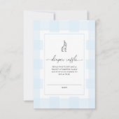 Blue Gingham Bunny Diaper Raffle Enclosure Kaart (Voorkant)