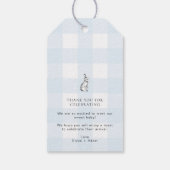 Blue Gingham Bunny Rabbit Pop het als ze Pop Cadeaulabel (Achterkant)