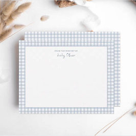 Blue Gingham check Baby boy Flat Bedankt