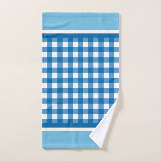 Blue Gingham Check Bad Handdoek (Handdoek)