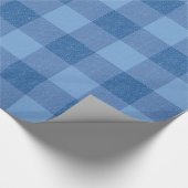 Blue Gingham Check Cadeaupapier (Hoek)