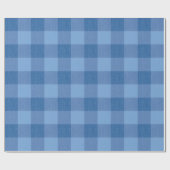 Blue Gingham Check Cadeaupapier (Vlak)