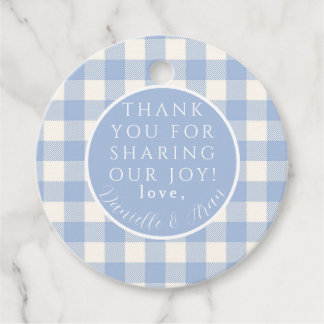 Blue Gingham Check Favoriet Tags Bedankjes Labels