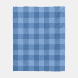 Blue Gingham Check Fleece Deken