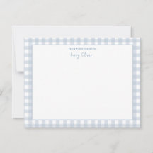 Blue Gingham check Gepersonaliseerde flat dank u