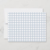 Blue Gingham check Gepersonaliseerde flat dank u Bedankkaart (Achterkant)