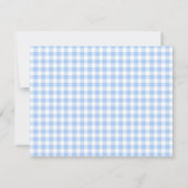 Blue Gingham check Gepersonaliseerde flat dank u Bedankkaart (Achterkant)
