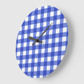 Blue Gingham Check Grote Klok (Hoek)