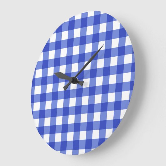 Blue Gingham Check Grote Klok (Hoek)