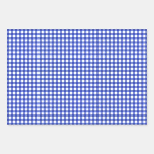 Blue Gingham Check Inpakpapier Vel (Voorkant 2)