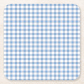 Blue Gingham Check Kartonnen Onderzetters (Voorkant)