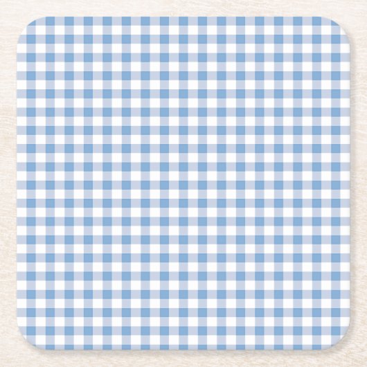 Blue Gingham Check Kartonnen Onderzetters (Voorkant)