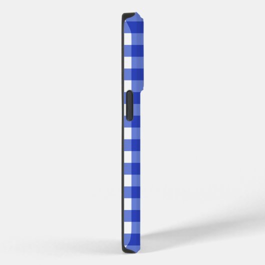 Blue Gingham Check Monogram Case-Mate iPhone Case (Achterkant / Rechts)
