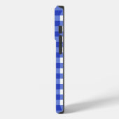 Blue Gingham Check Monogram Case-Mate iPhone Case (Achterkant / Links)