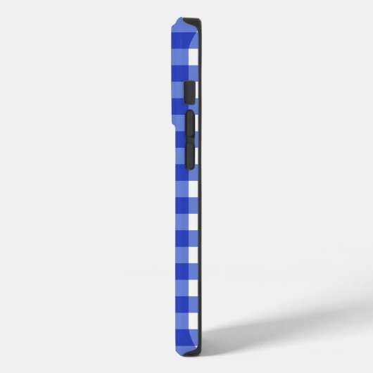 Blue Gingham Check Monogram Case-Mate iPhone Case (Achterkant / Links)