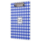 Blue Gingham Check Monogram Klembord (Links)