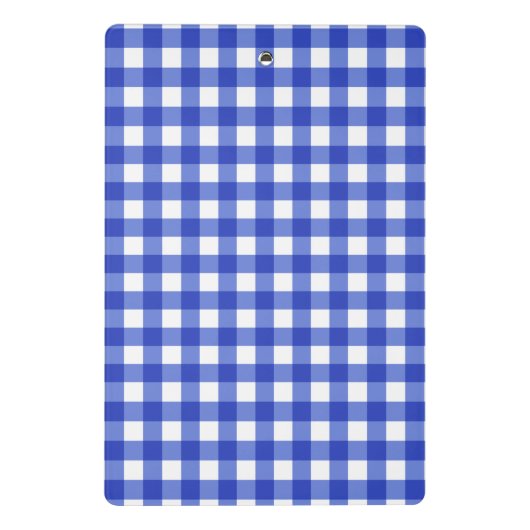 Blue Gingham Check Monogram Mini Klembord (Achterkant)