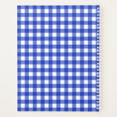 Blue Gingham Check Monogram Planner (Achterkant)