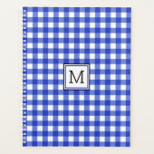 Blue Gingham Check Monogram Planner (Voorkant)